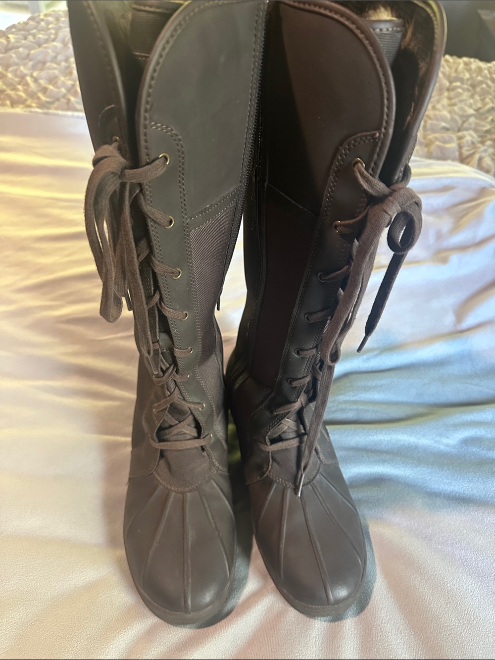 Women’s Clarks Lace-Up Tall Winter Boots - Brown waterproof